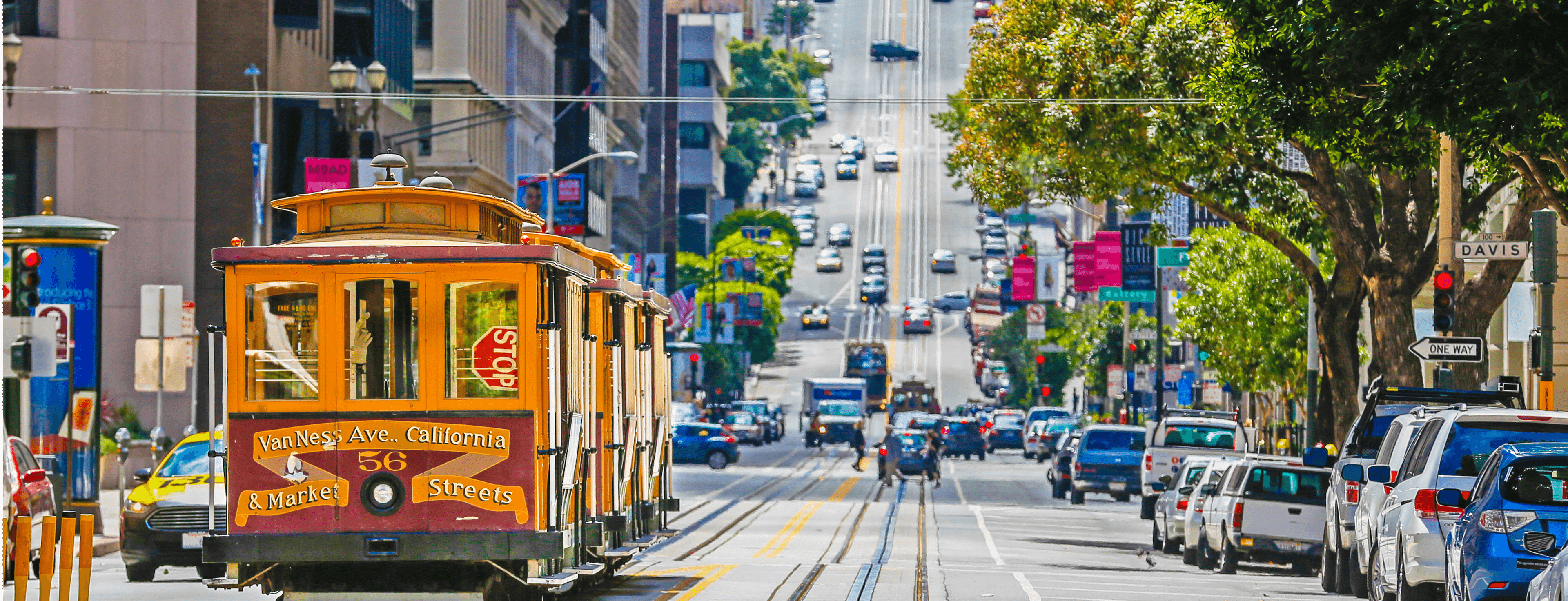 Professionally dressed individuals reading on their tablets and smartphones